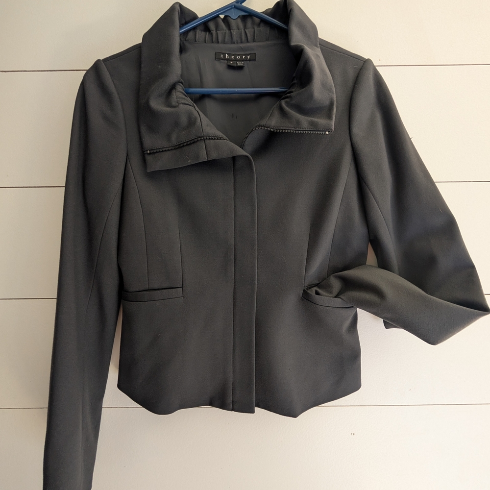 Theory Black Blazer Structured Suit Jacket